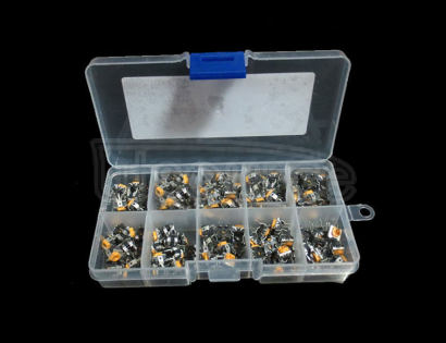 Horizontal Type 100R to 1M Trimmer Potentiometers Package, 10 kinds each 20pcs Total 200pcs