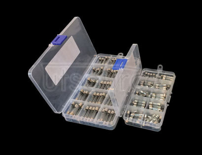 5*20MM 250V 0.5A-30A Glass Tube Fuse Package, Sample Box, 10 kinds each 10 pcs Total 100pcs