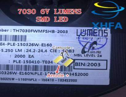 Lumens SMD LED 7030 6V 1W Cool White For TV BackLight 200mA 