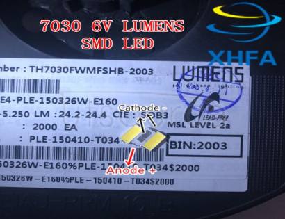 Lumens SMD LED 7030 6V 1W Cool White For TV BackLight 200mA