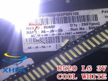 LG SMD 8520 LED Backlight 0.5W 8520 3V Cool white 50-55LM TV Application