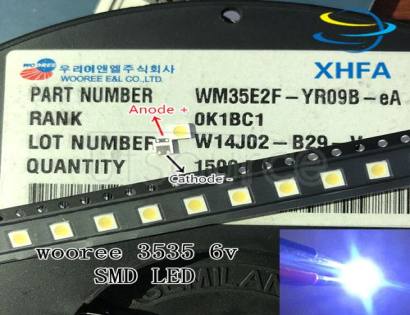 WOOREE LED Backlight 2W 6V 3535 150LM Cool white WM35E2F-YR09B-eA LCD Backlight for TV TV Application