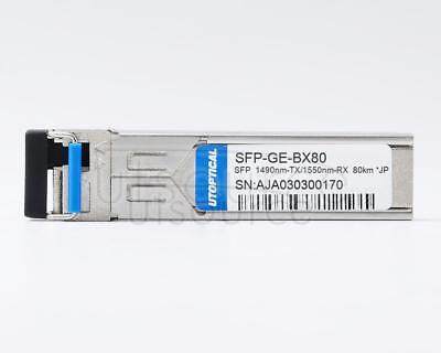 Juniper SFP-GE80KT14R15 Compatible SFP-GE-BX80 1490nm-TX/1550nm-RX 80km DOM Transceiver   Every transceiver is individually tested on a full range of Juniper equipment and passed the monitoring of Utoptical's intelligent quality control system.