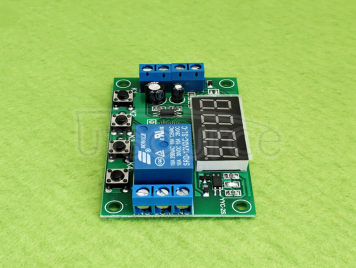 One relay module 12V disconnects and triggers the delay power off cycle timing circuit switch
