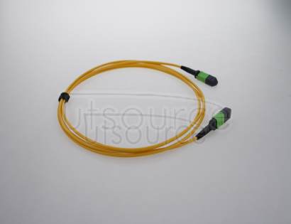 2m (7ft) MTP Female to Female 12 Fibers OS2 9/125 Single Mode Trunk Cable, Type A, Elite, Plenum (OFNP), Yellow Key up to key down, 0.35dB IL, 3.0mm cable jacket, the MTP trunk cable is designed for high-density cabling applications.