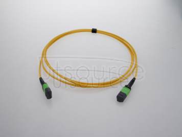 2m (7ft) MTP Female to Female 12 Fibers OS2 9/125 Single Mode Trunk Cable, Type B, Elite, Plenum (OFNP), Yellow