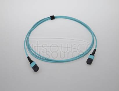 1m (3ft) MTP Female to Female 12 Fibers OM3 50/125 Multimode Trunk Cable, Type B, Elite, Plenum (OFNP), Aqua