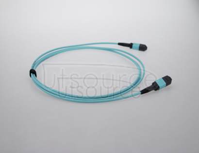 1m (3ft) MTP Female to Female 12 Fibers OM3 50/125 Multimode Trunk Cable, Type B, Elite, Plenum (OFNP), Aqua
