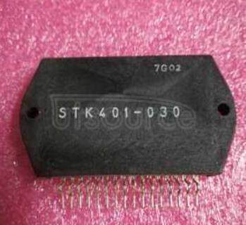 STK401-030 AF Power Amplifier Split Power Supply 20 W + 20 W min, THD = 0.4%