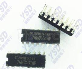 74HC161AP 8-bit parallel-in/serial-out shift register - Description: 8-Bit Parallel-In/Serial-Out Shift Register <br/> Fmax: 56 MHz<br/> Logic switching levels: CMOS <br/> Output drive capability: +/- 5.2 mA <br/> Power dissipation considerations: Low Power or Battery Applications <br/> Propagation delay: 16@5V ns<br/> Voltage: 2.0-6.0 V<br/> Package: SOT38-4 DIP16<br/> Container: Bulk Pack, CECC