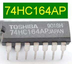 TC74HC164AP IC HC/UH SERIES, 8-BIT RIGHT SERIAL IN PARALLEL OUT SHIFT REGISTER, TRUE OUTPUT, PDIP14, 0.300 INCH, 2.54 MM PITCH, LEAD FREE, PLASTIC, DIP-14, Shift Register