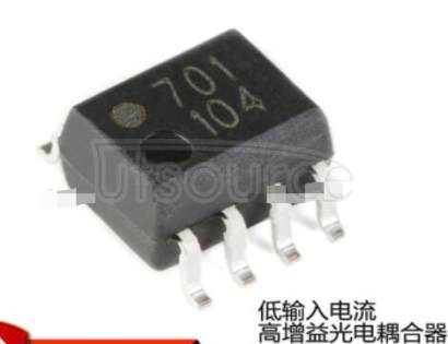 HCPL0701 8-PIn SOIC Single-Channel Low Current High Gain Split Darlington Output Optocoupler<br/> Package: SOIC-W<br/> No of Pins: 8<br/> Container: Box
