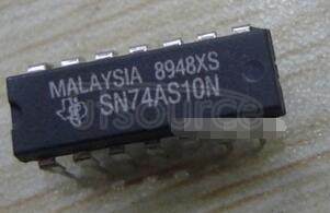 SN74AS10N These devices contain three independent 3-input positive-NAND gates. They perform the Boolean functions or in positive logic.
The SN54ALS10A and SN54AS10 are characterized for operation over the full military temperature range of -55°C to 125°C. The SN74ALS10A and SN74AS10 are characterized for operation from 0°C to 70°C.
   