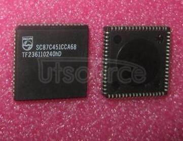 SC87C451CCA68 Microcontroller, 8-Bit, UVPROM, 8051 CPU, 12MHz, CMOS, PQCC68,