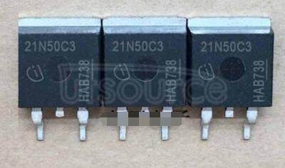SPB21N50C3 N-Channel MOSFETs >500V&#133<br/>900V<br/> Package: PG-TO263-3<br/> VDS max: 500.0 V<br/> Package: D2PAK TO-263<br/> RDSON @ TJ=25&#176<br/>C VGS=10: 190.0 mOhm<br/> IDmax @ TC=25&#176<br/>C: 21.0 A<br/> IDpuls max: 63.0 A<br/>