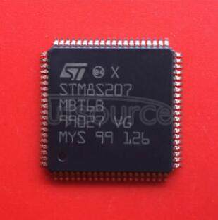 STM8S207MBT6B Performance   line,  24  MHz   STM8S   8-bit   MCU,  up to  128   Kbytes   Flash,   integrated   EEPROM,10-bit   ADC,   timers,  2  UARTs,   SPI,   I2C,   CAN