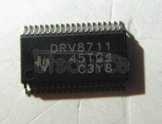 DRV8711DCP The DRV8711 device is a stepper motor controller that uses external N-channel MOSFETs to drive a bipolar stepper motor or two brushed DC motors. A microstepping indexer is integrated, which is capable of step modes from full step to 1/256-step.
An ultra-smooth motion profile can be achieved using adaptive blanking time and various current decay modes, including an auto-mixed decay mode. Motor stall is reported with an optional back-EMF output.
A simple step/direction or PWM interface allows easy interfacing to controller circuits. A SPI serial interface is used to program the device operation. Output current (torque), step mode, decay mode, and stall detection functions are all programmable through a SPI serial interface.
Internal shutdown functions are provided for overcurrent protection, short-circuit protection, undervoltage lockout, and overtemperature. Fault conditions are indicated through a FAULTn pin, and each fault condition is reported through a dedicated bit through SPI.
The DRV8711 is packaged in a PowerPAD? 38-pin HTSSOP package with thermal pad (Eco-friendly: RoHS and no Sb/Br).