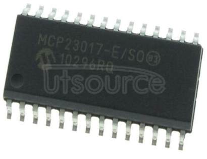 MCP23017-E/SO The MCP23017/MCP23S17 (MCP23X17) device family provides 16-bit, general purpose parallel I/O expansion for I2C bus or SPI applications. The two devices differ only in the serial interface: ? MCP23017 – I2C interface ? MCP23S17 – SPI interface The MCP23X17 consists of multiple 8-bit configuration registers for input, output and polarity selection. The system master can enable the I/Os as either inputs or outputs by writing the I/O configuration bits (IODIRA/B). The data for each input or output is kept in the corresponding input or output register. The polarity of the Input Port register can be inverted with the Polarity Inversion register. All registers can be read by the system master.