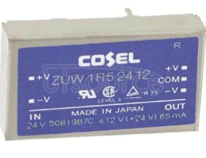 ZUW1R52412 ZUW Series, 1.5 W to 3 W, Dual Output
From Cosel, the ZUW series of isolated DC-DC converters are low cost, high profile and designed with an ultra thin profile. With a field failure rate of less than 0.012%, these DC-DC converters are high quality and highly reliable. The series features a wide in