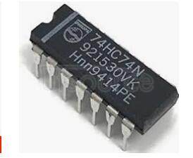 74HC74N Dual D-type flip-flop with set and reset<br/> positive-edge trigger - Description: Dual D-Type Flip-Flop with Set and Reset<br/> Positive-Edge Trigger <br/> Fmax: 82 MHz<br/> Logic switching levels: CMOS <br/> Number of pins: 14 <br/> Output drive capability: +/- 5.2 mA <br/> Power dissipation considerations: Low Power or Battery Applications <br/> Propagation delay: 14@5V ns<br/> Voltage: 2.0-6.0 V