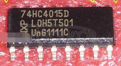 74HC4015D Dual 4-bit serial-in/parallel-out shift register