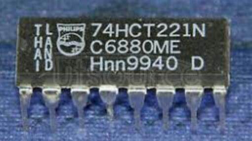 74HCT221N,112 Monostable Multivibrator Dual 16-Pin PDIP Bulk - Rail/Tube (Alt: 74HCT221N,112)
