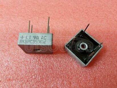 KBPC3506W BRIDGE RECTIFIER, SINGLE PHASE, 35A, 600V, THOUGH HOLE,  No. of Phases:Single,  Repetitive Reverse Voltage Vrrm Max:600V,  Forward Current If(AV):35A,  Bridge Rectifier Case Style:KBPC,  Forward Voltage VF Max:1.1V,  No. of Pins:4Pins , RoHS Compliant: Yes
