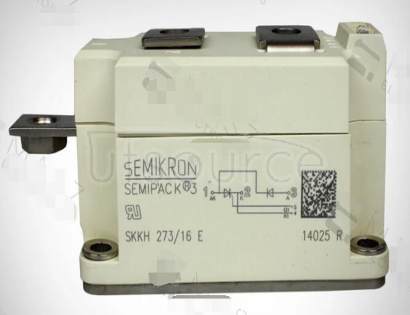 SKKH273/16E Silicon Controlled Rectifier, 450A I(T)RMS, 273000mA I(T), 1600V V(DRM), 1600V V(RRM), 1 Element, CASE A 56A, SEMIPACK 3, 5 PIN