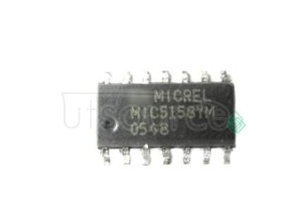 MIC5158YM Linear Voltage Regulator IC<br/> Package/Case:14-SOIC<br/> Output Voltage Max:5V<br/> Voltage Regulator Type:Low Dropout LDO<br/> Mounting Type:Surface Mount MIC5158YM Linear Voltage Regulator IC<br/> Package/Case:14-SOIC<br/> Output Voltage Max:5V<br/> Voltage Regulator Type:Low Dropout LDO<br/> Mounting Type:Surface Mount