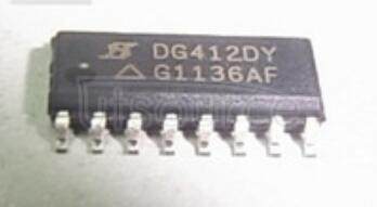 DG412DY-T1-E3 Analog Switch / Multiplexer Mux IC<br/> Analog Switch Function:Analog Switch<br/> Package/Case:16-SOIC<br/> Leaded Process Compatible:Yes<br/> On Resistance, Rdson:45ohm<br/> Peak Reflow Compatible 260 C:Yes<br/> Supply Voltage Max:12V RoHS Compliant: Yes