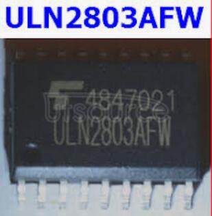 ULN2803AFW TRANSISTOR 500 mA, 50 V, 8 CHANNEL, NPN, Si, SMALL SIGNAL TRANSISTOR, SOL, 18 PIN, BIP General Purpose Small Signal