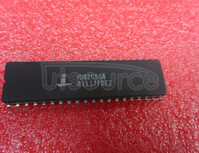 ID82C55A The Intersil 82C55A is a high performance CMOS version of the industry standard 8255A and is manufactured using a self-aligned silicon gate CMOS process (Scaled SAJI IV). It is a general purpose programmable I/O device which may be used with many different microprocessors. There are 24 I/O pins which may be individually programmed in 2 groups of 12 and used in 3 major modes of operation. The high performance and industry standard configuration of the 82C55A make it compatible with the 80C86, 80C88 and other microprocessors. Static CMOS circuit design insures low operating power. TTL compatibility over the full military temperature range and bus hold circuitry eliminate the need for pull-up resistors. The Intersil advanced SAJI process results in performance equal to or greater than existing functionally equivalent products at a fraction of the power.