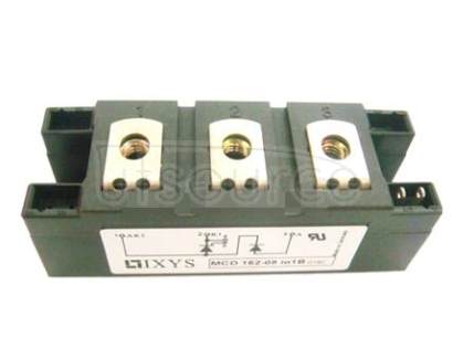 MCD162-08io1 MCD Series Thyristor & Diode Module, IXYS
Thyristor in series with a Diode for mains voltage 50/60 Hz rectification
Package with Direct Copper Bonding (DCB) ceramic base plate
Approvals
UL recognised component