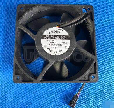 AD1224UB-F52 AXIAL FAN, 120MM, 24VDC, 122CFM, 48DBA,  Product Range:-,  Supply Voltage:24VDC,  Fan Frame Size:120mm,  External Depth:38mm,  Flow Rate - Imperial:122cu.ft/min,  Flow Rate - Metric:3.454m /min,  Noise Rating:48dBA,  Bearing Type:Ball , RoHS Compliant: Yes