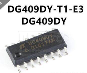 DG409DY-T1-E3 Multiplexer IC<br/> Leaded Process Compatible:Yes<br/> Peak Reflow Compatible 260 C:Yes RoHS Compliant: Yes