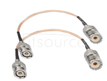 BNC/UHF-JK walkie-talkie signal line All copper M/SL16 female to Q9 male RG316 feeder cable 0.3m<2PCS>