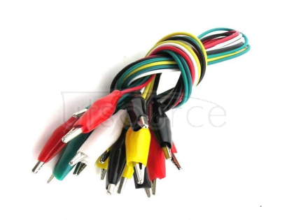 Clip to clip small red, yellow, green and white/black Description:
Alligator Clip Test Lead can be  used in electrical or laboratory electric testing work.
Color coded leads allow you to test circuits without crossing wires or causing shorts.
Can be used as low voltage jumper leads.