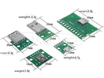 USB to 2.0 3.0 Female/Male MICRO Straight Plug Adapter Board<5PCS>