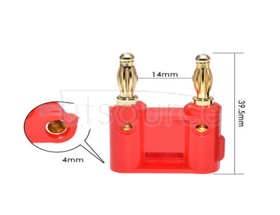 4mm double banana plug, gold-plated, double row double lantern without welding head, one-piece test line banana connector (4PCS)