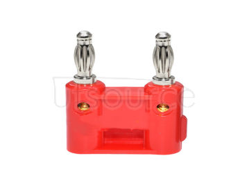 4mm double banana plug, gold-plated, double row double lantern without welding head, one-piece test line banana connector (4PCS)