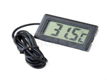 Electronic thermometer strap waterproof bath water temperature refrigerator at room temperature sensor digital display temperature probe (black)