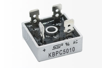 KBPC5010 Bridge Rectifier - KBPC Series
The KBPC family of silicon bridge rectifiers has a reverse voltage of 600 V or 1000 V. The rectifiers offer different forward currents ranging from 15A to 50 A. There are two types available, the KBPC W and the KBPC series which comes with 0.25 in solder FAST ON termi
