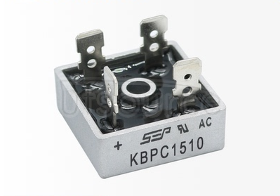 KBPC1510 Bridge Rectifier - KBPC Series
The KBPC family of silicon bridge rectifiers has a reverse voltage of 600 V or 1000 V. The rectifiers offer different forward currents ranging from 15A to 50 A. There are two types available, the KBPC W and the KBPC series which comes with 0.25 in solder FAST ON termi