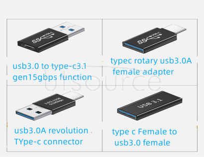 USB3.0 male-female to type-c male-female adapter Mobile phone tablet Data transmission fast-charging aluminum alloy converter <4pcs>