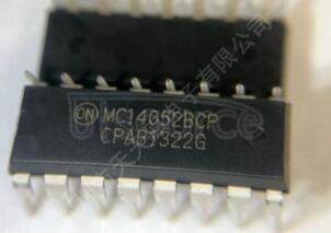 MC14052BCPG Analog Multiplexers/Demultiplexers<br/> Package: PDIP-16<br/> No of Pins: 16<br/> Container: Tube<br/> Qty per Container: 500