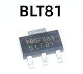 BLT81,115 UHF power transistor - @ f1: 900 <br/> Efficiency % min: 60 <br/> Efficiency % typ: 77 <br/> Frequency: 900 MHz<br/> GUM @ f1: 6.5 dB<br/> IC: 500 mA<br/> Load power: 1.2 W<br/> Ptot: 2000 mW<br/> Polarity: NPN <br/> Power gain: 6 dB<br/> telecom system: analog cellular <br/> Thermal Resi<br/> Package: SOT223 SC-73<br/> Container: Tape reel smd